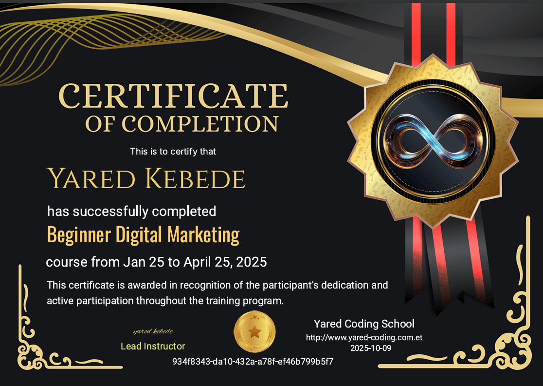 Professional Tech Certification - Yared Coding School Ethiopia - Digital Marketing, Software Engineering, Data Analytics